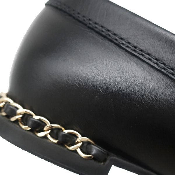 p*6様 シャネルチェーンローファーブラック36 シャネル CHANEL ローファー ココマーク チェーン ローファー レザー