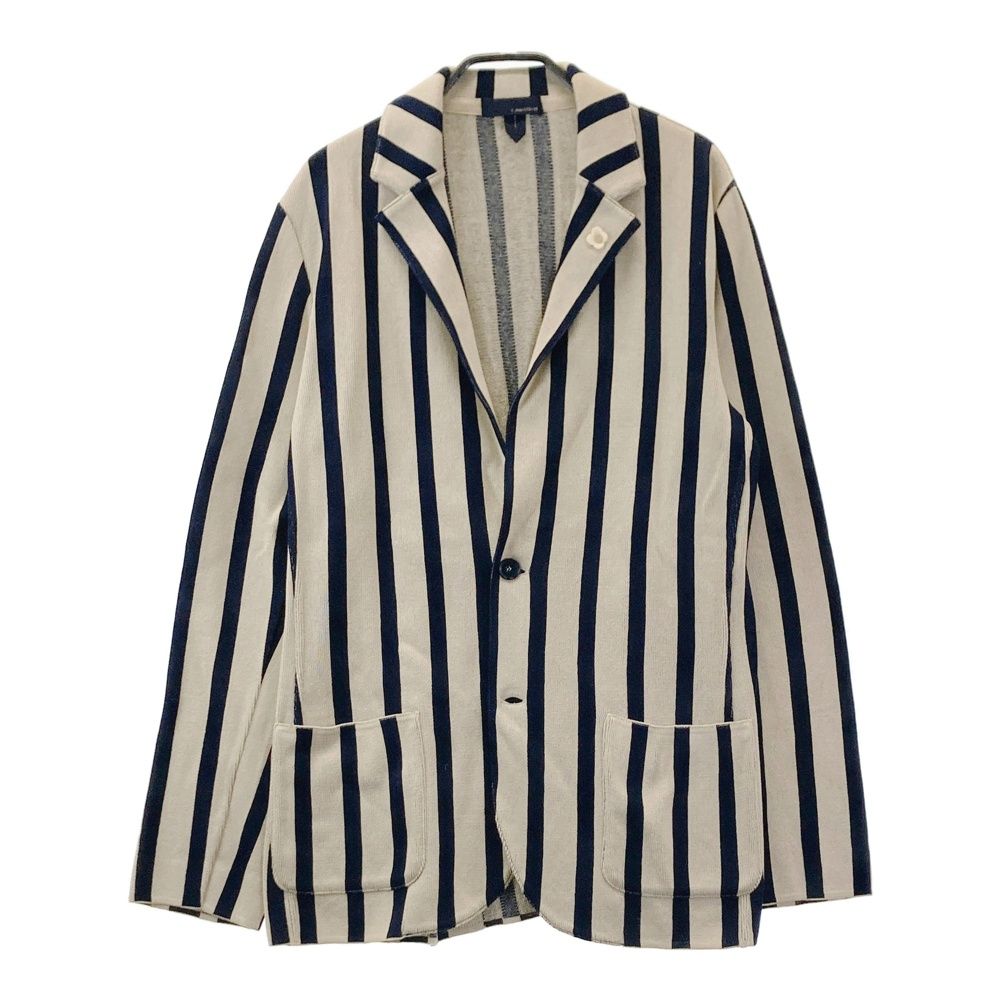 LARDINI ラルディーニ ニットテーラードジャケット ストライプ ベージュ系 M [240003002346] メンズ