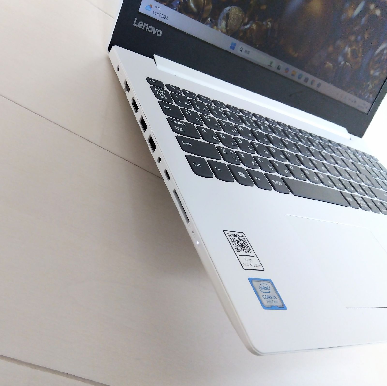 美品　LENOVOノート PC ホワイト　高速起動SSD Windows 11 Windows11✨高速SSD✨Lenovoノートパソコン✨カメラ＆Office付きPC✨08