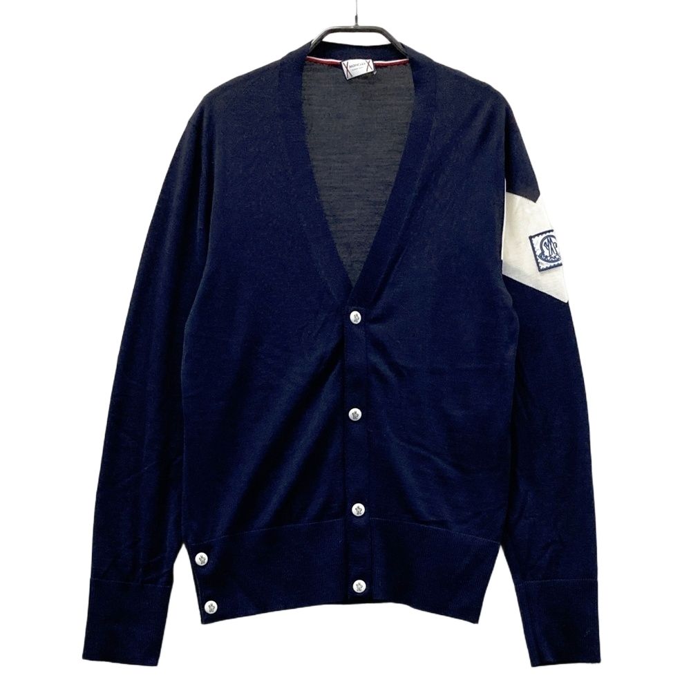 MONCLER モンクレール ガムブルー D13919419600 ウール カーディガン ネイビー系 S [240101640707] メンズ