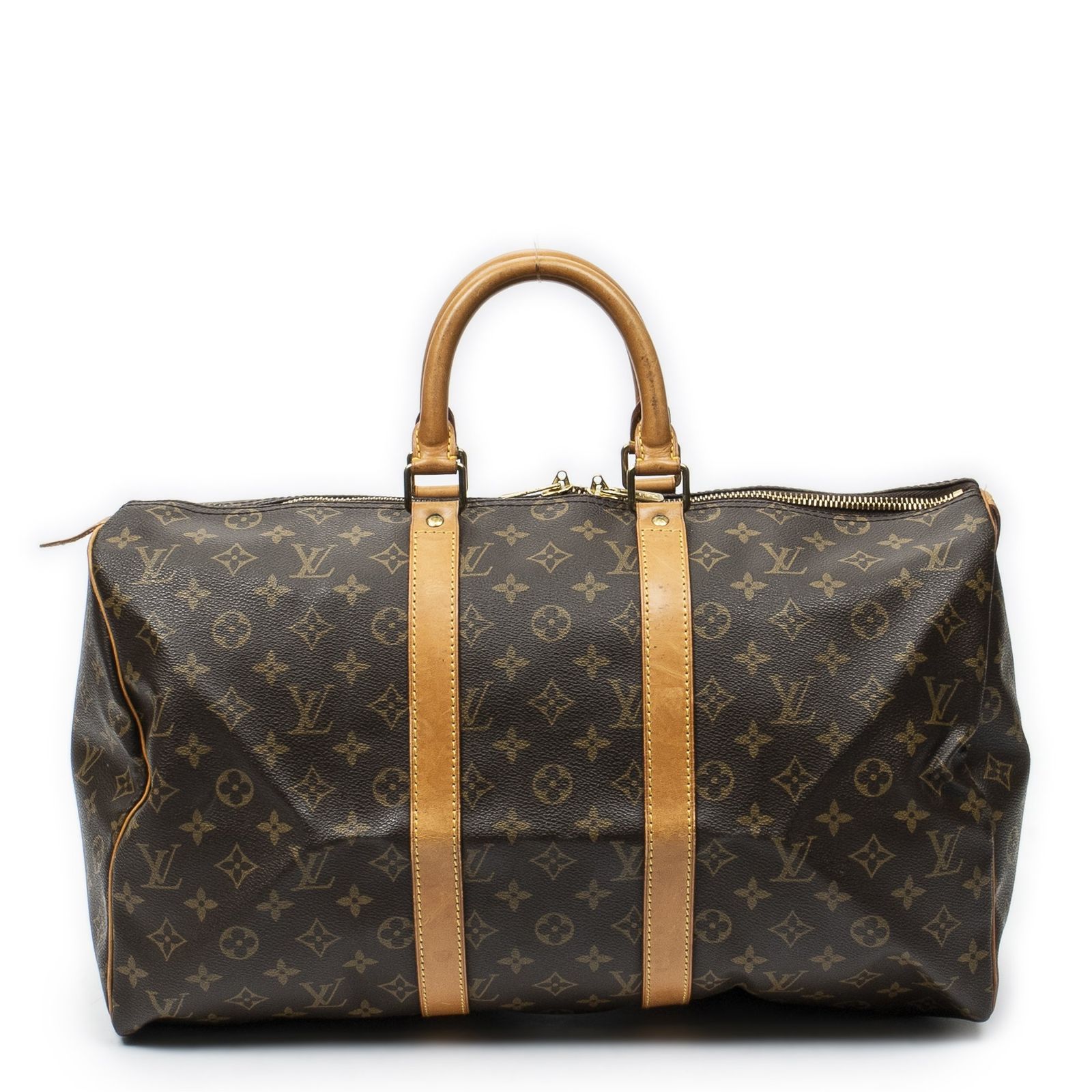 [中古] LOUIS VUITTON ルイヴィトンキーポル茶色モノグラムキャンバスA