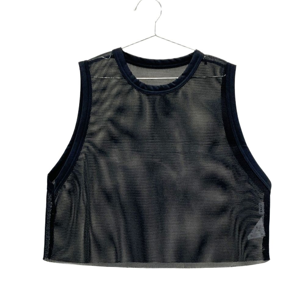 HYKE ハイク 12390 MESH SLEEVLESS CROPPED TOP メッシュ スリーブレストップ ベスト ブラック系 [240101647913] レディース