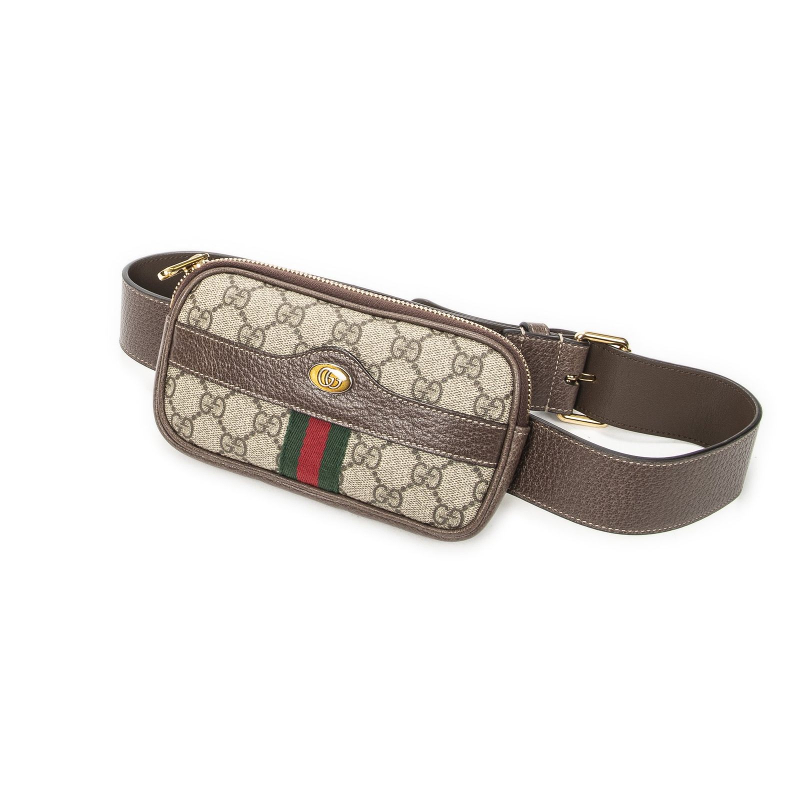 [中古] GUCCI グッチミニ・オフィディア iPhone ベルトバッグブラウン/ベージュスプリームPVCキャンバスA