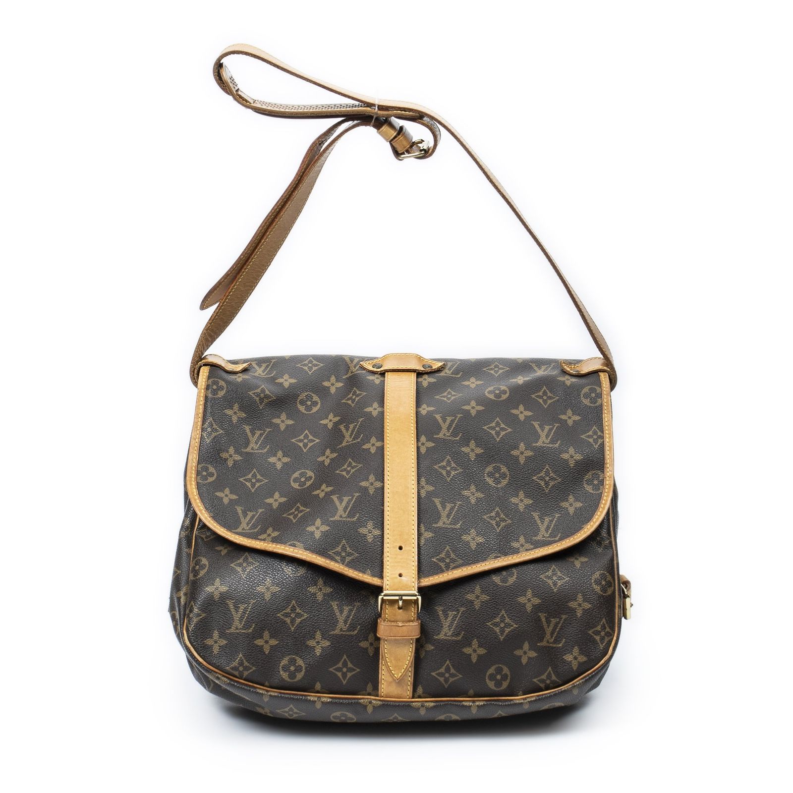 [中古] LOUIS VUITTON ルイヴィトンソミュール茶色モノグラムキャンバスAB