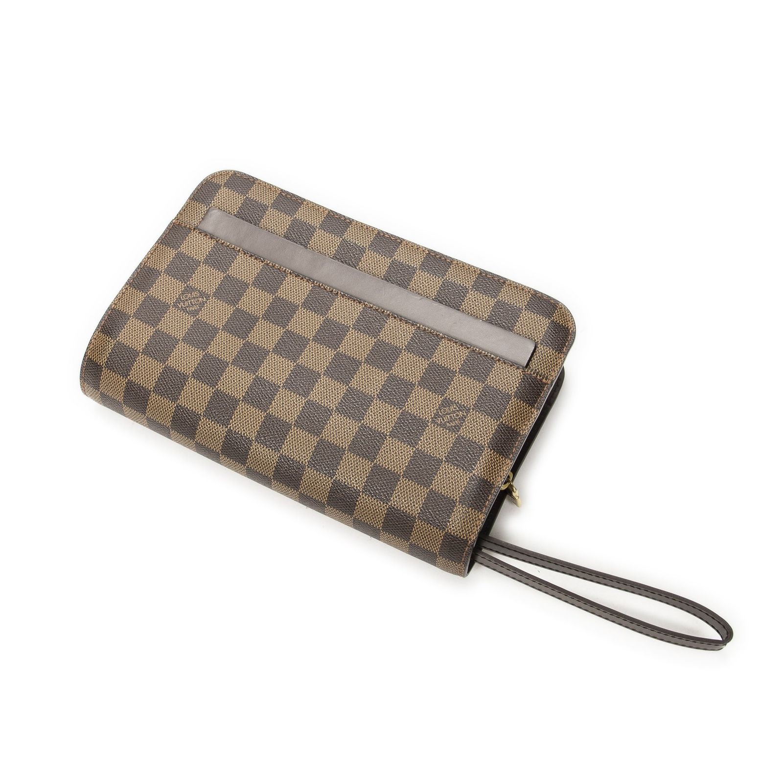 [中古] LOUIS VUITTON ルイヴィトンセントルイス クラッチ茶色ダミエ エベヌA