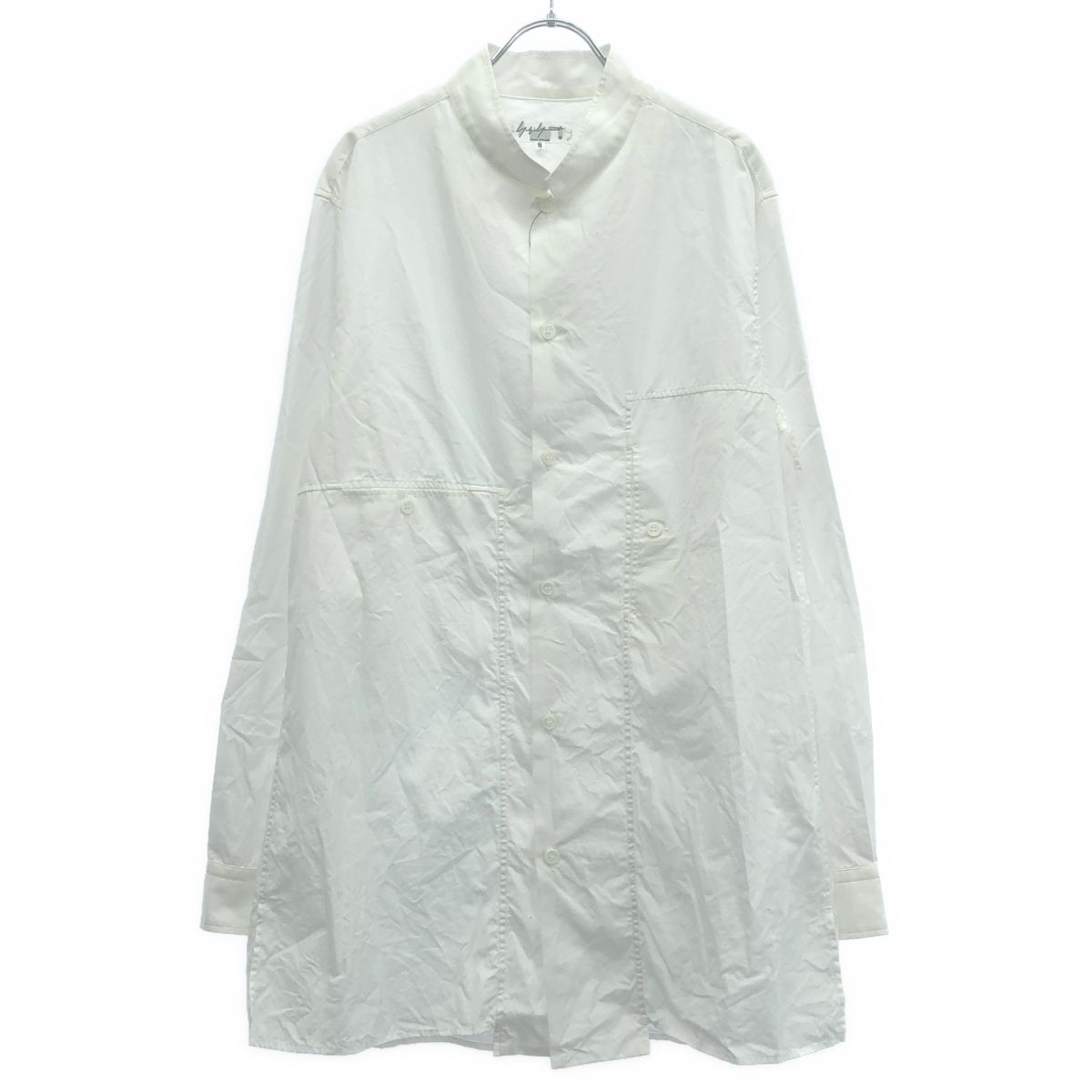 Yohji Yamamoto POUR HOMME ヨウジヤマモト プールオム 20AW スタンドカラーロングシャツ HR-B20-053 ホワイト 3