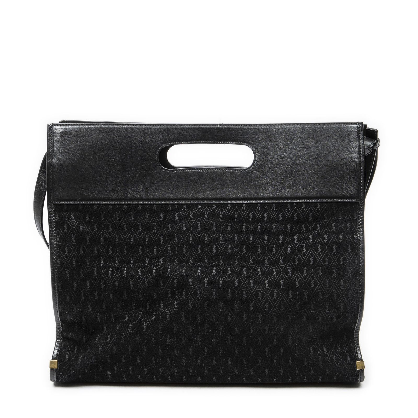 [中古] YVES SAINT LAURENT イヴサンローランコンバーチブルトート黒GGスエードレザーA