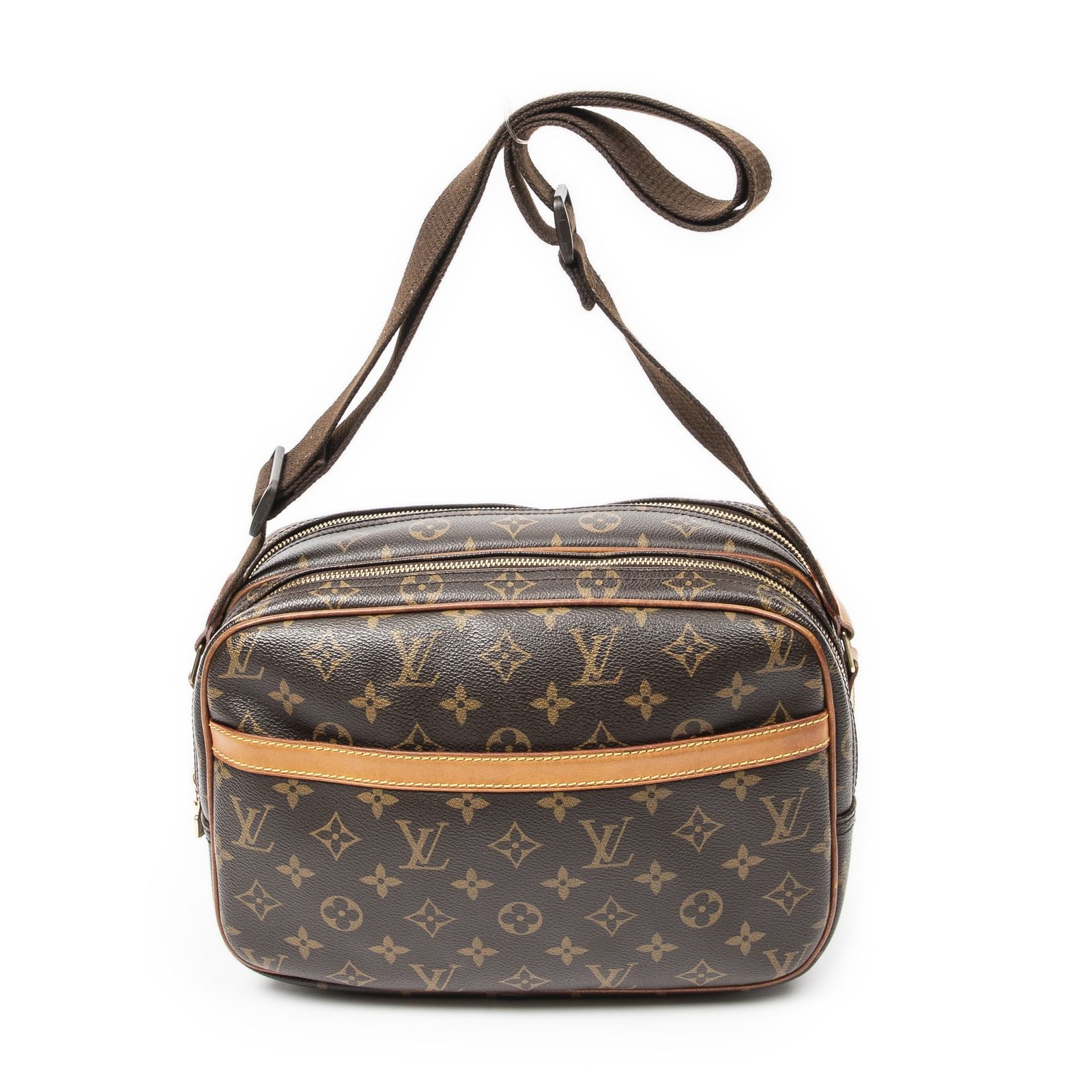 [中古] LOUIS VUITTON ルイヴィトンリポーター茶色モノグラムキャンバスAB
