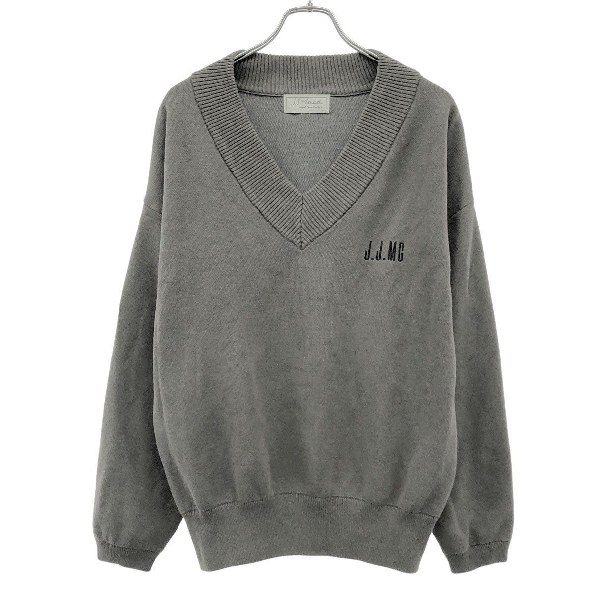 J.J.MERCER ジェイジェイマーサー 25AW V NECK KNIT Vネックニットセーター グレー F