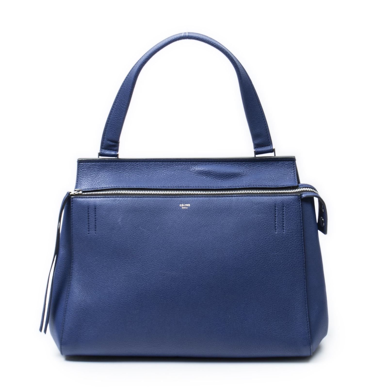 [中古] CELINE セリーヌミディアム・エッジ・バッグ青グレインカーフスキンレザーA