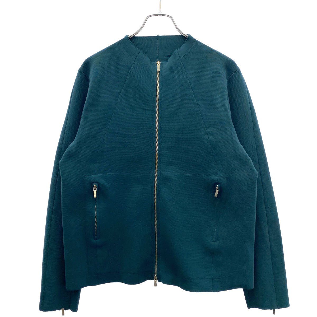 ATTACHMENT アタッチメント PE KNIT SINGLE RIDERS ニットシングライダースジャケット AK11-246 グリーン 3