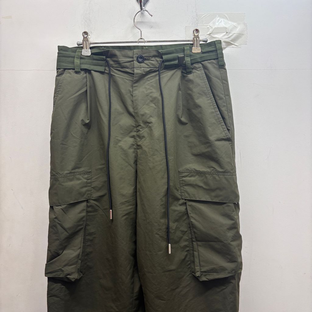 sacai サカイ 22SS Rip Stop Mix Pants カーゴパンツ 22-02743M カーキ