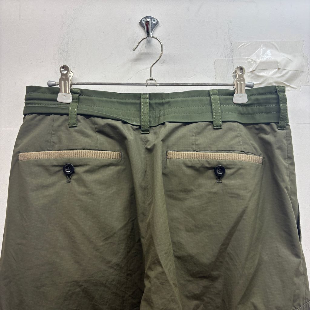 sacai サカイ 22SS Rip Stop Mix Pants カーゴパンツ 22-02743M カーキ