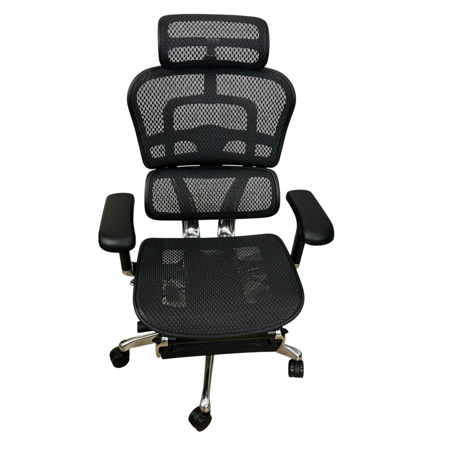▲■極美品 エルゴヒューマンプロオットマン2 Ergohuman Pro Ottoman 2 オフィスチェア 展示品 メッシュ ブラック 人間工学設計 高機能チェア 可動アーム 昇降リクライニング機能付き2605296,2605296