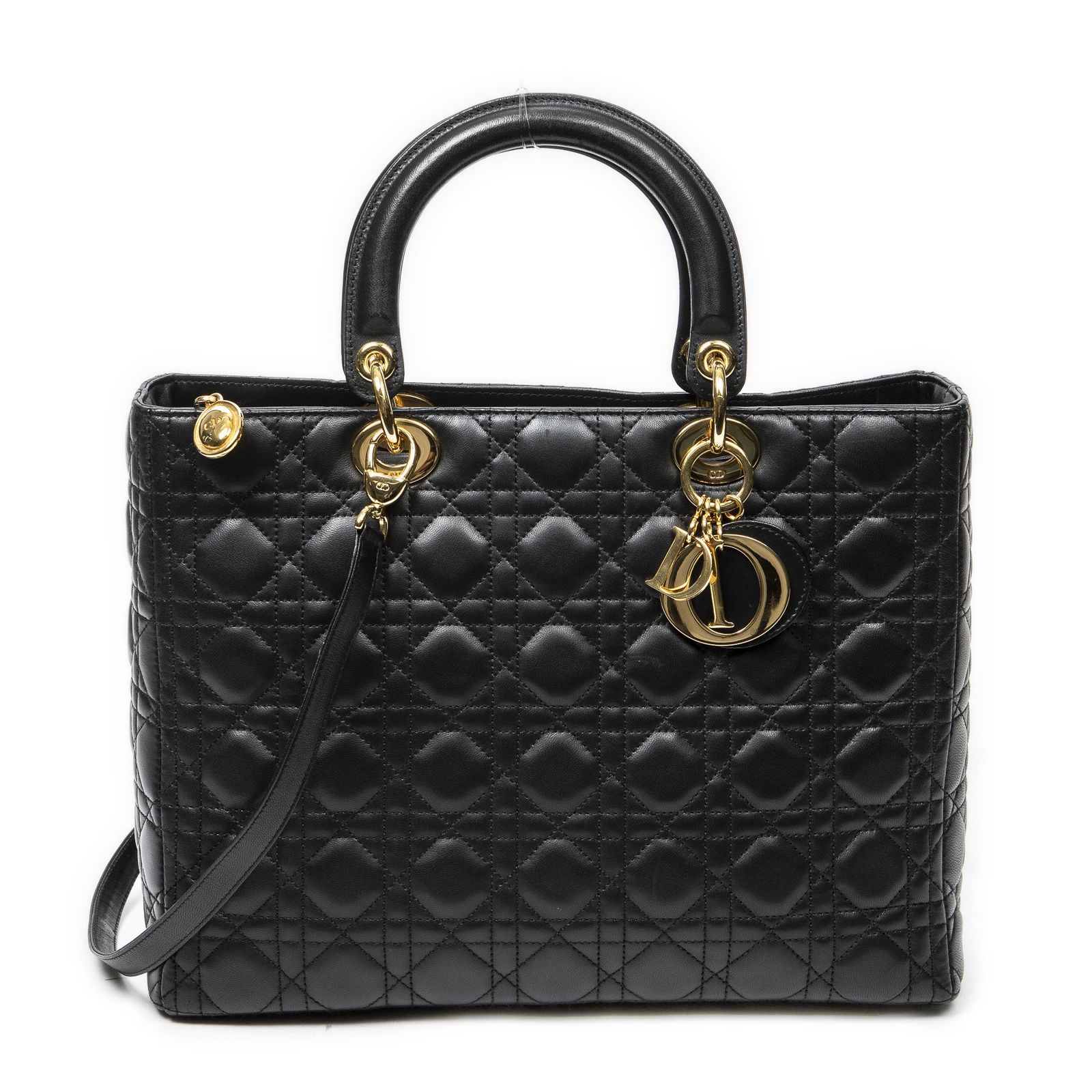 [中古] DIOR ディオールラージ レディ ディオール ジップ黒カナージラムスキンレザーA 194,350円