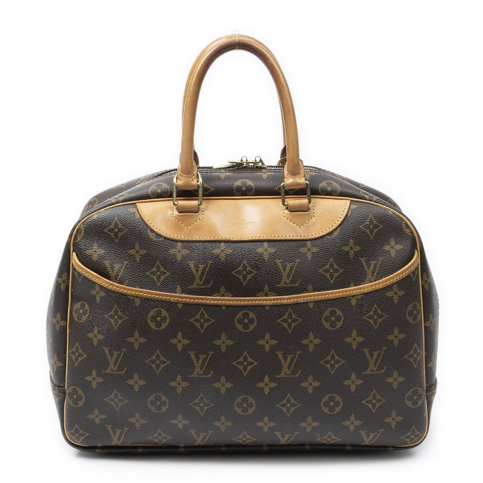 [中古] LOUIS VUITTON ルイヴィトンドーヴィル茶色モノグラムキャンバスAB
