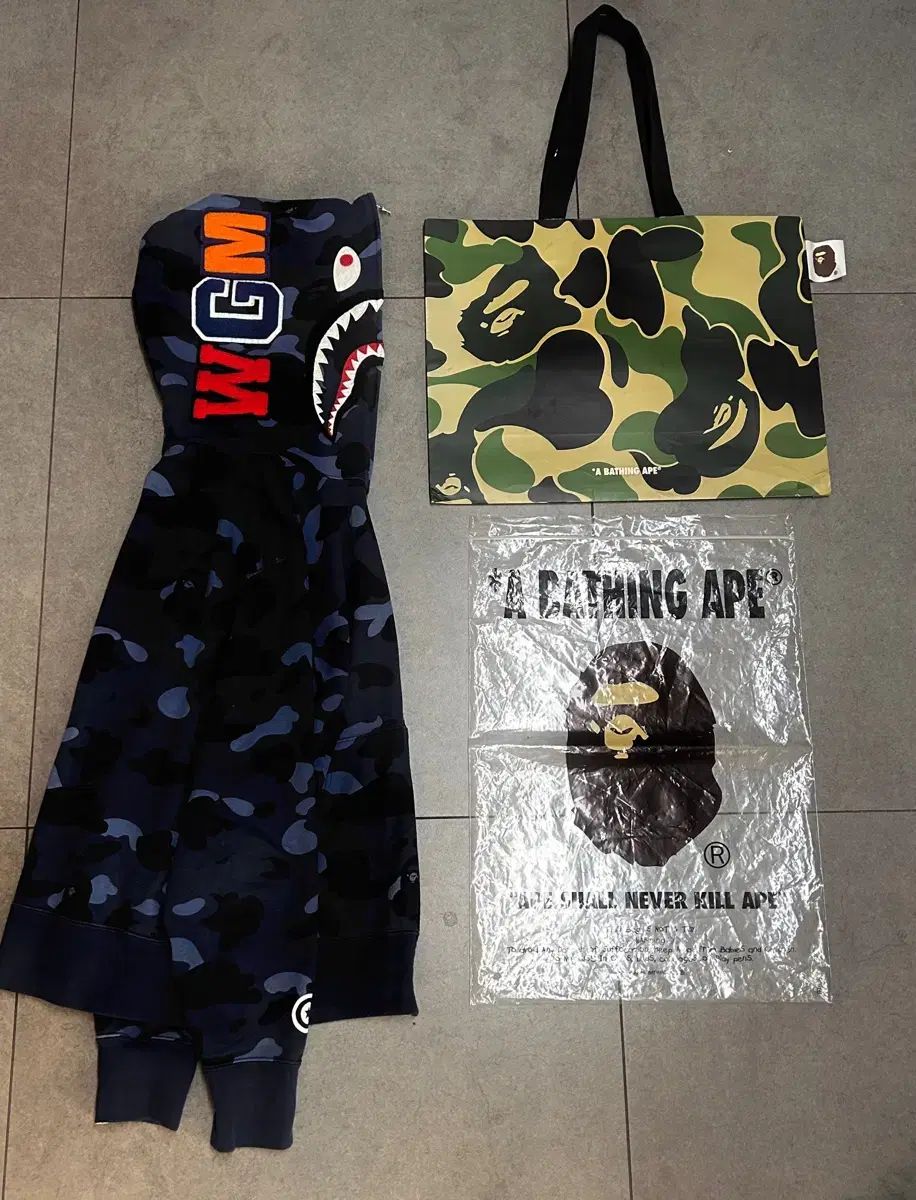 新品級) A BATHING APE デニム チュール ブルー シャーク フーディー ジップアップ