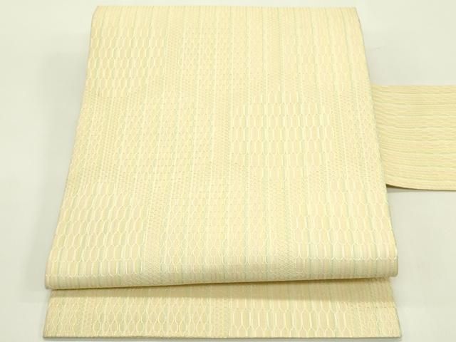 平和屋着物＊夏物　九寸名古屋帯　亀甲文様　正絹　逸品　未使用　CABH5813rv