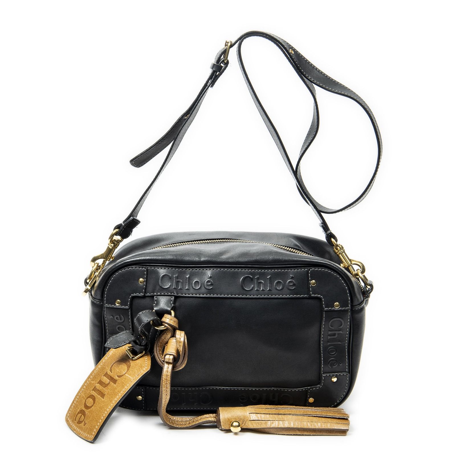 [中古] CHLOE クロエカメラバッグ黒カーフスキンレザーA