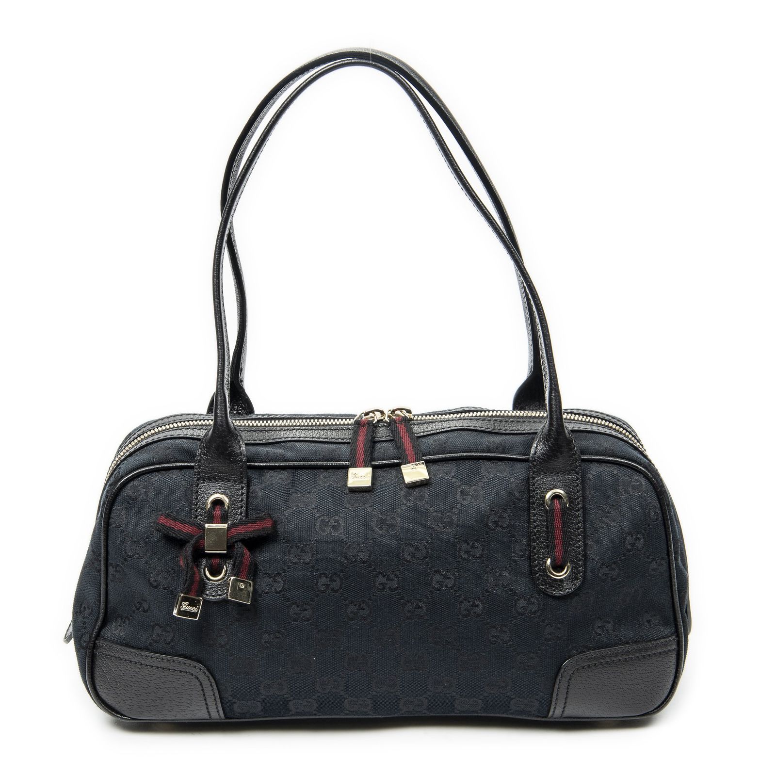 [中古] GUCCI グッチウェブ プリンシー ボストン黒GGキャンバスA 58,465円