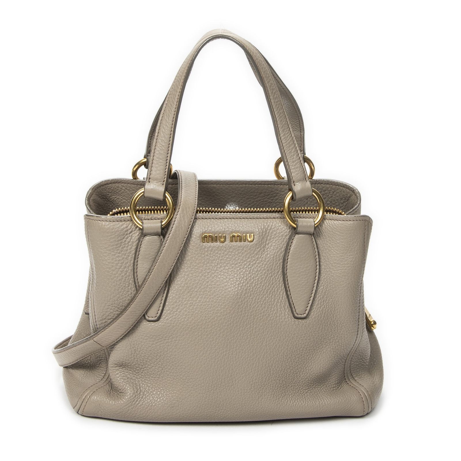 [中古] MIU MIU ミュウミュウコンバーチブルトートグレーヴィテロ カリブレザーA