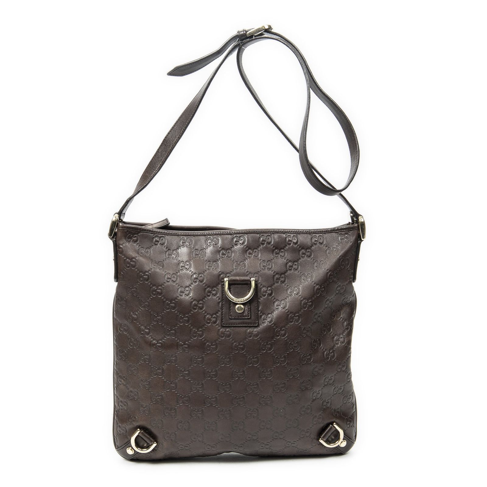 [中古] GUCCI グッチアビークロスボディダークブラウングッチッシマA