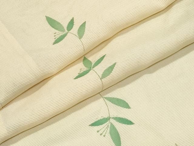 平和屋着物＊夏物　小紋　絽　舞葉紋　正絹　逸品　CABH3890th