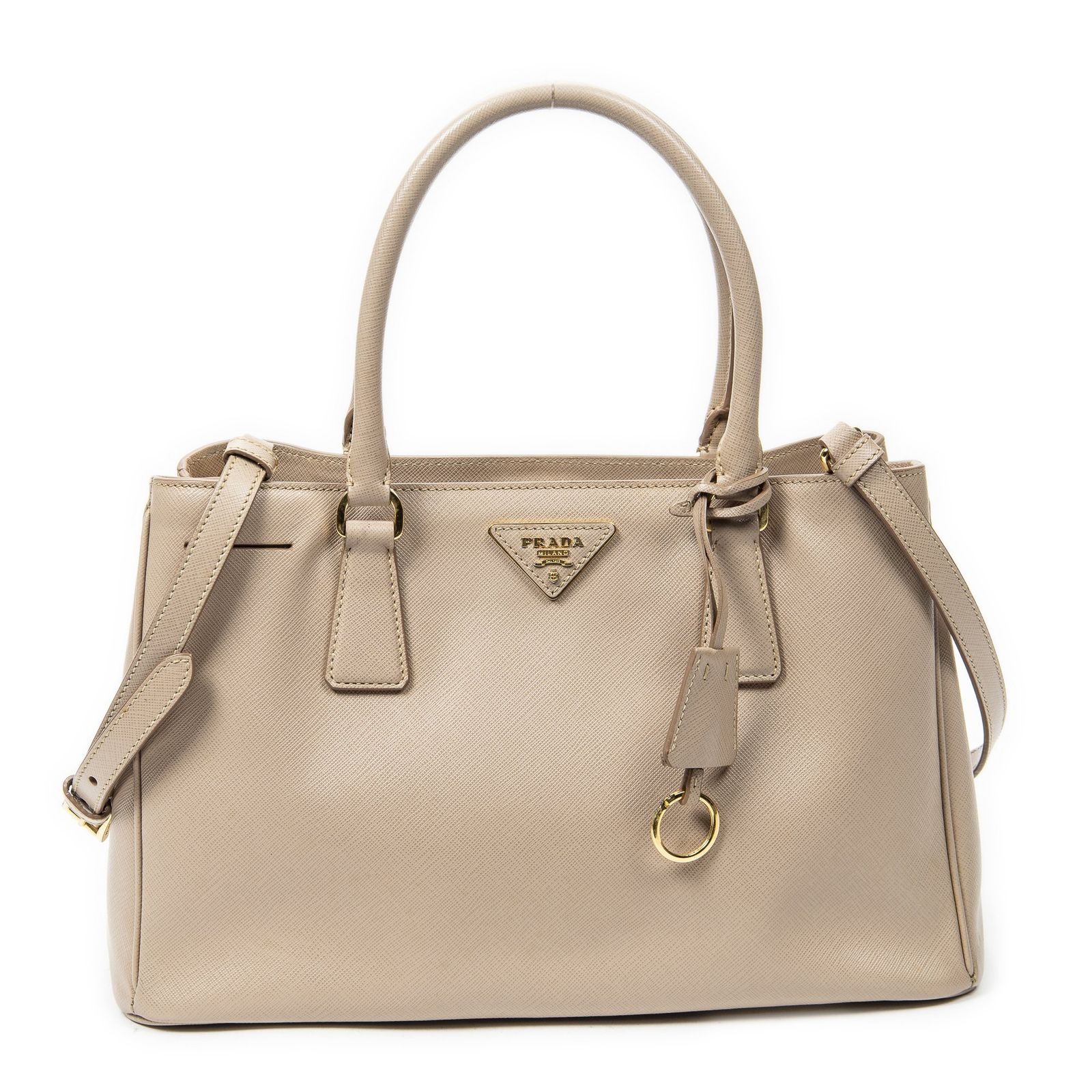 [中古] PRADA プラダスモールポップトートライトピンクサフィアーノレザーA