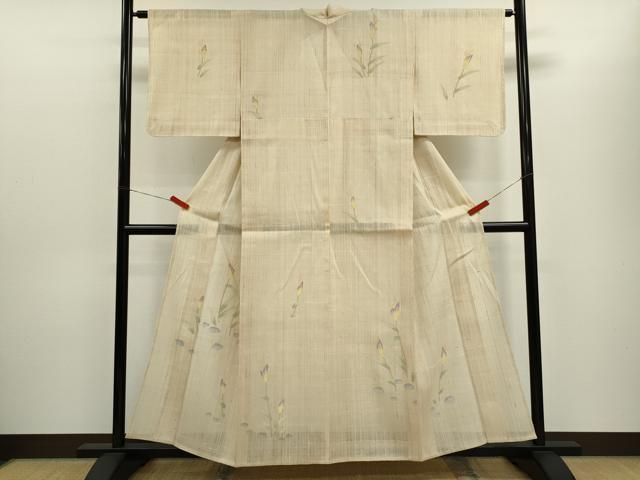 平和屋着物＊夏物　訪問着　生紬　枝花文　正絹　逸品　未使用　 CABH7661ze