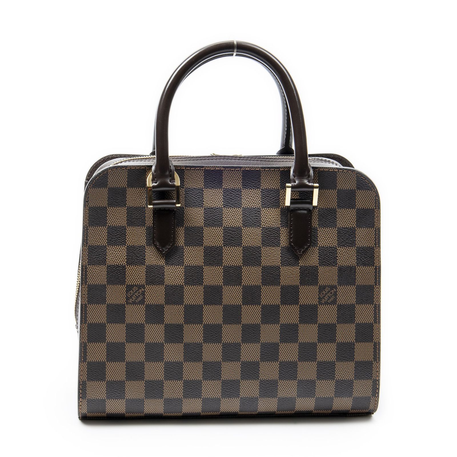 [中古] LOUIS VUITTON ルイヴィトントリアナ茶色ダミエ エベヌA
