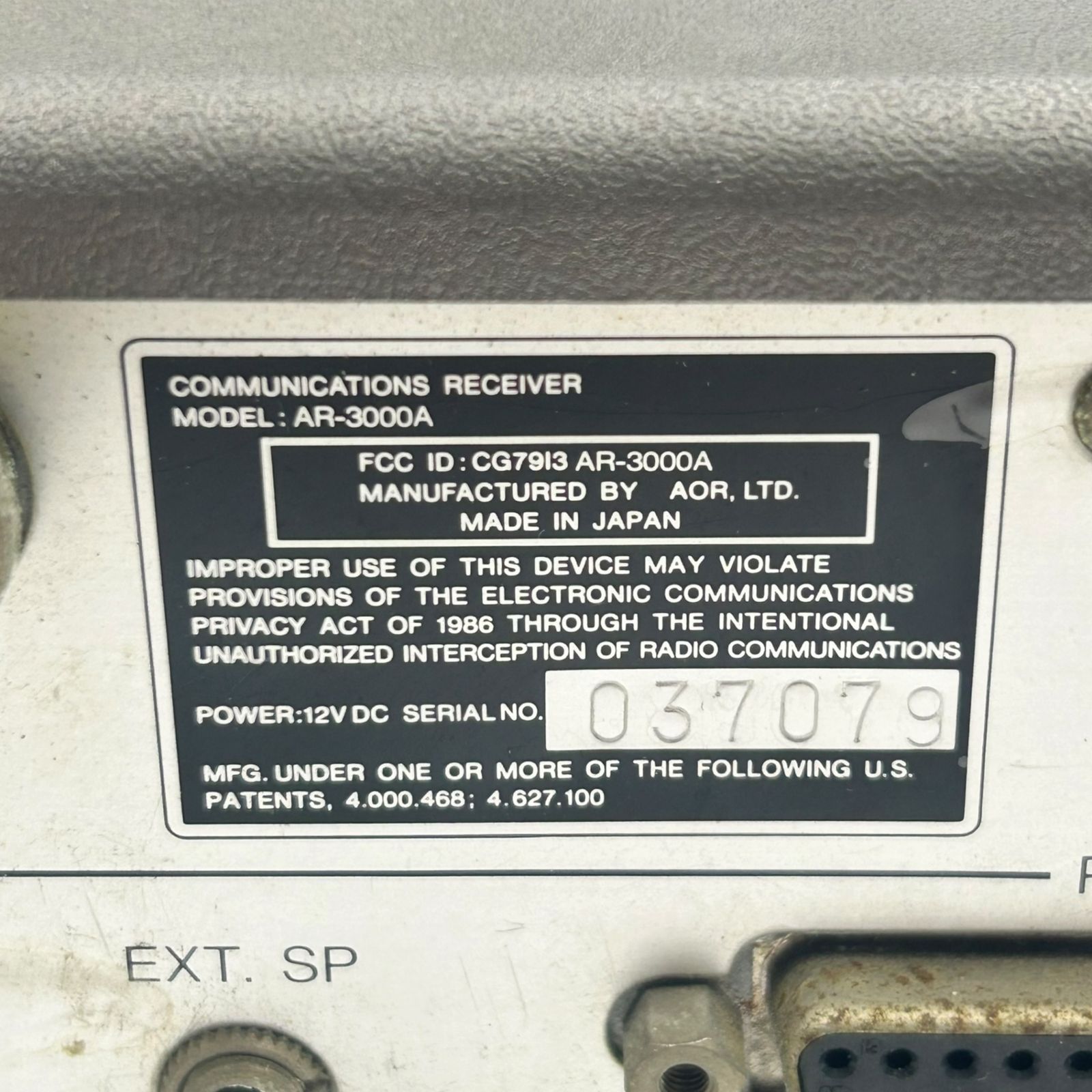 □AOR AR-3000A WA7000 広帯域受信機 コミュニケーションレシーバー