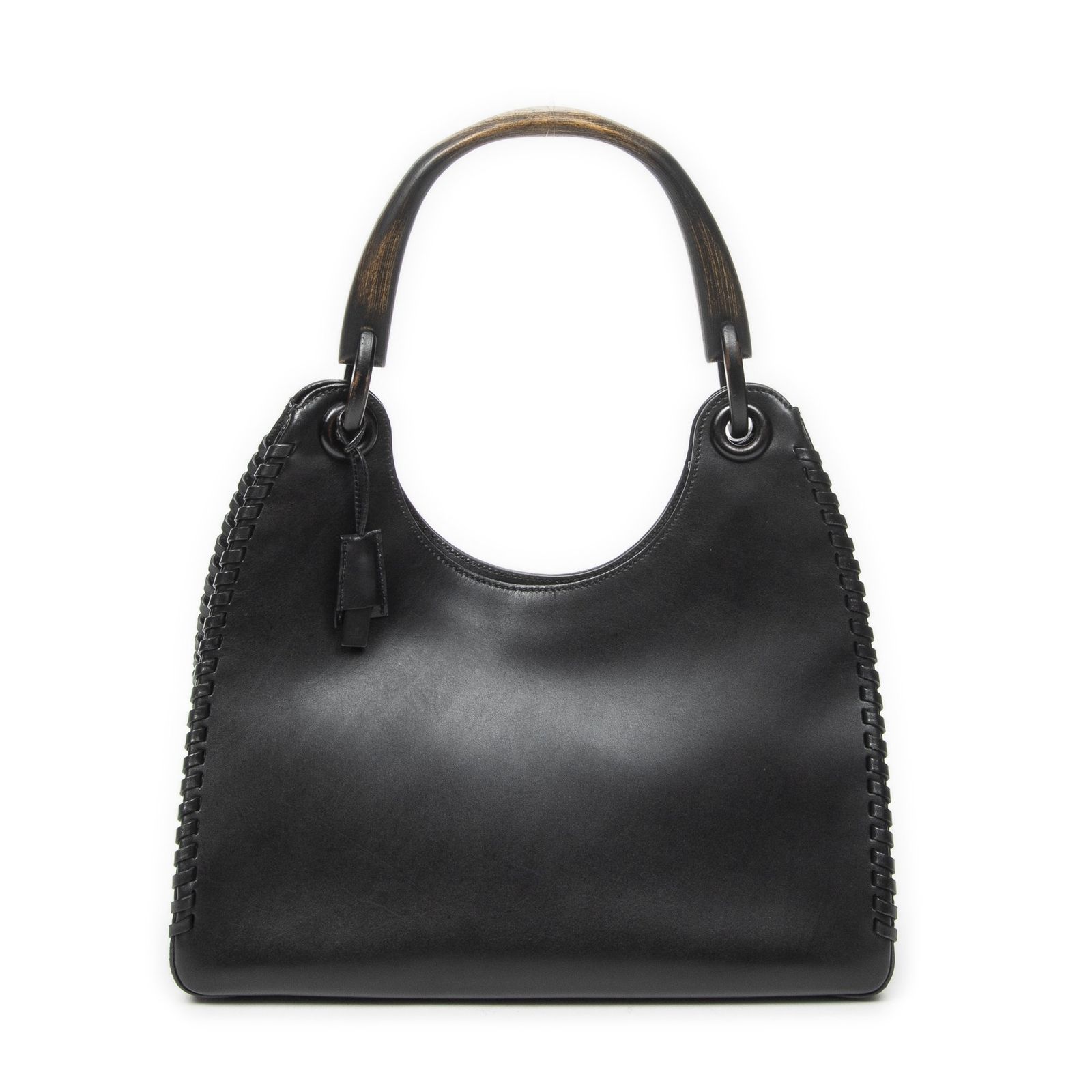 [中古] GUCCI グッチWhip Stitch Hobo黒スムースカーフスキンレザーA