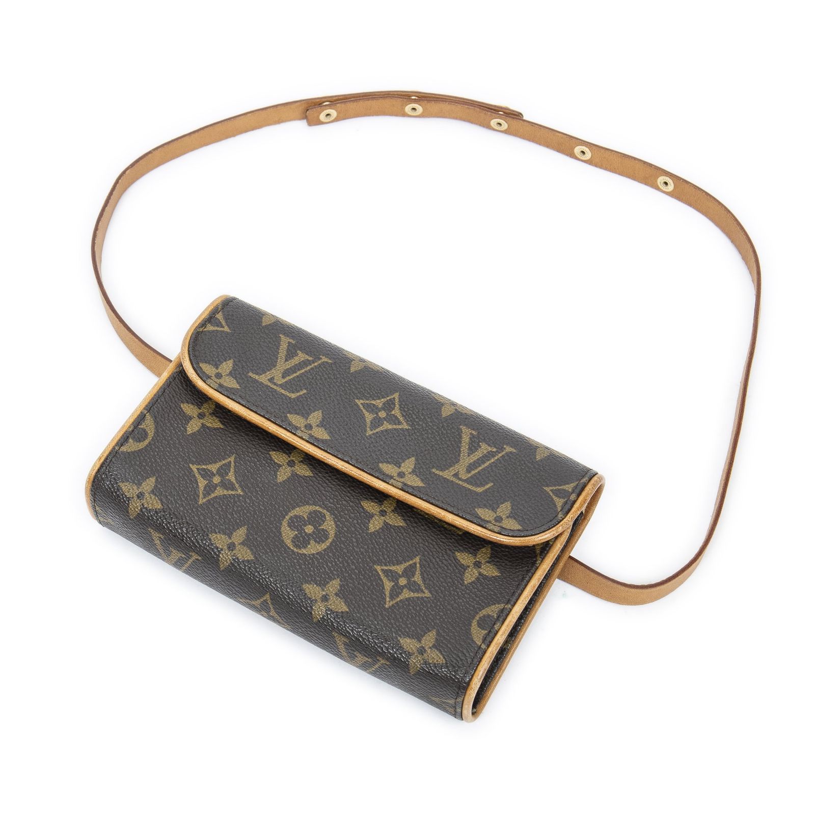 [中古] LOUIS VUITTON ルイヴィトンポシェット フロランティーヌ茶色モノグラムキャンバスAB