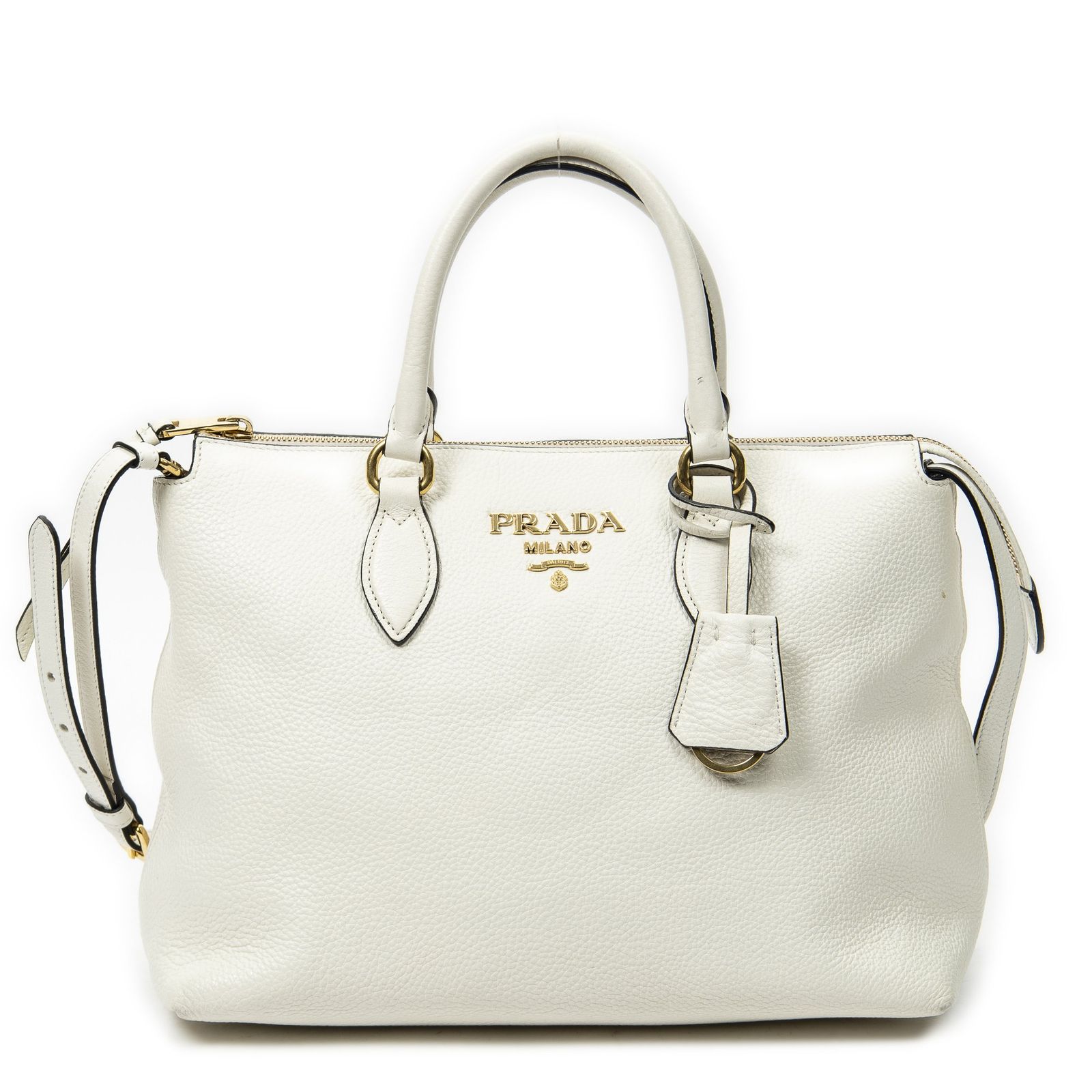 中古] PRADA プラダジップトート白ヴィテロ フェニックスA - メルカリ