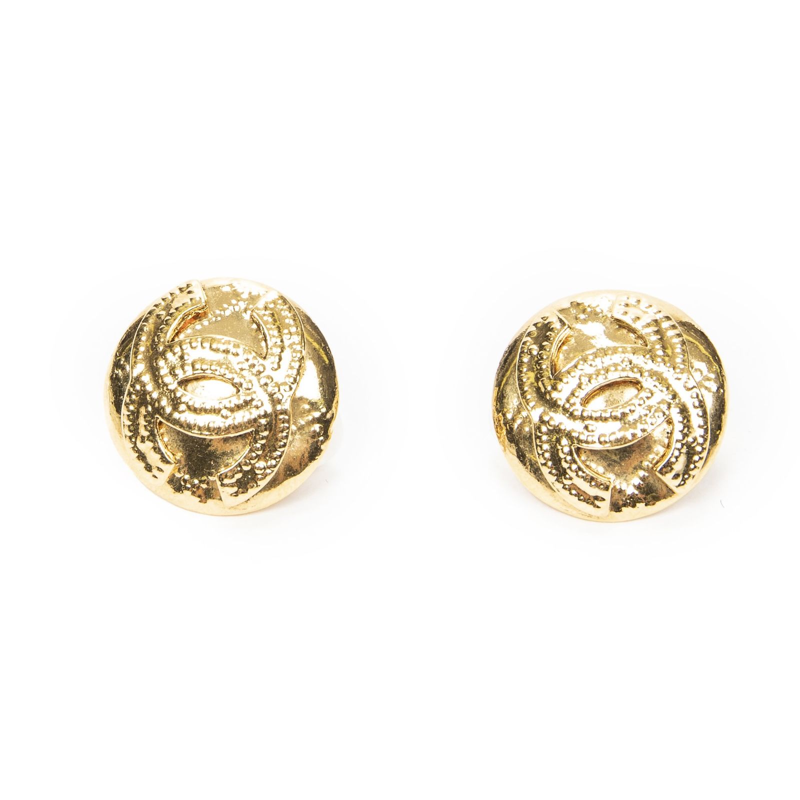 [中古] CHANEL シャネルココマーク ラウンド クリップタイプ イヤリング金金メッキA
