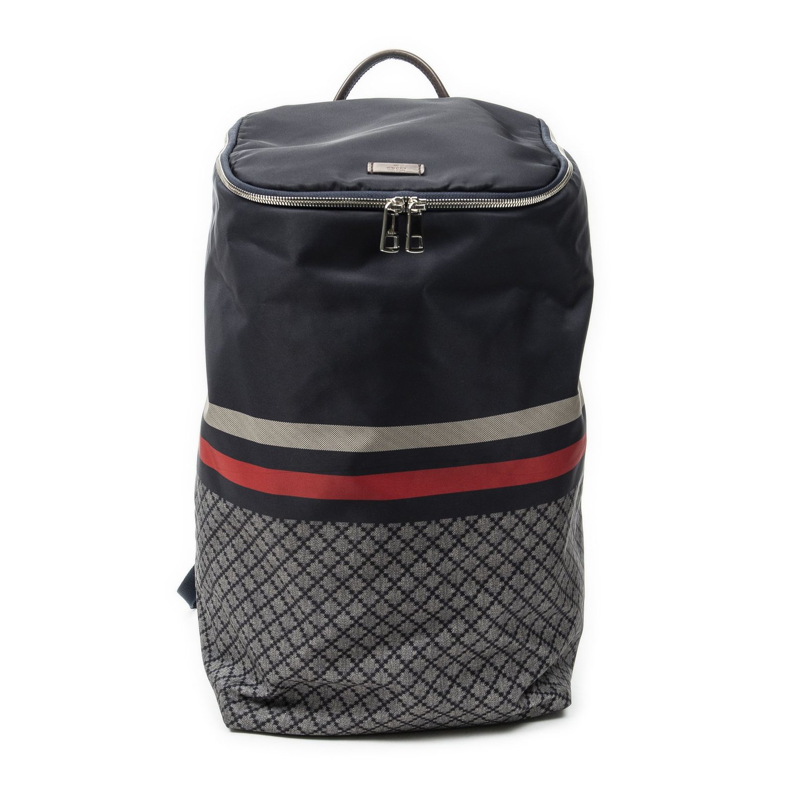 [中古] GUCCI グッチライダーリュックサックネイビーディアマンテキャンバスA