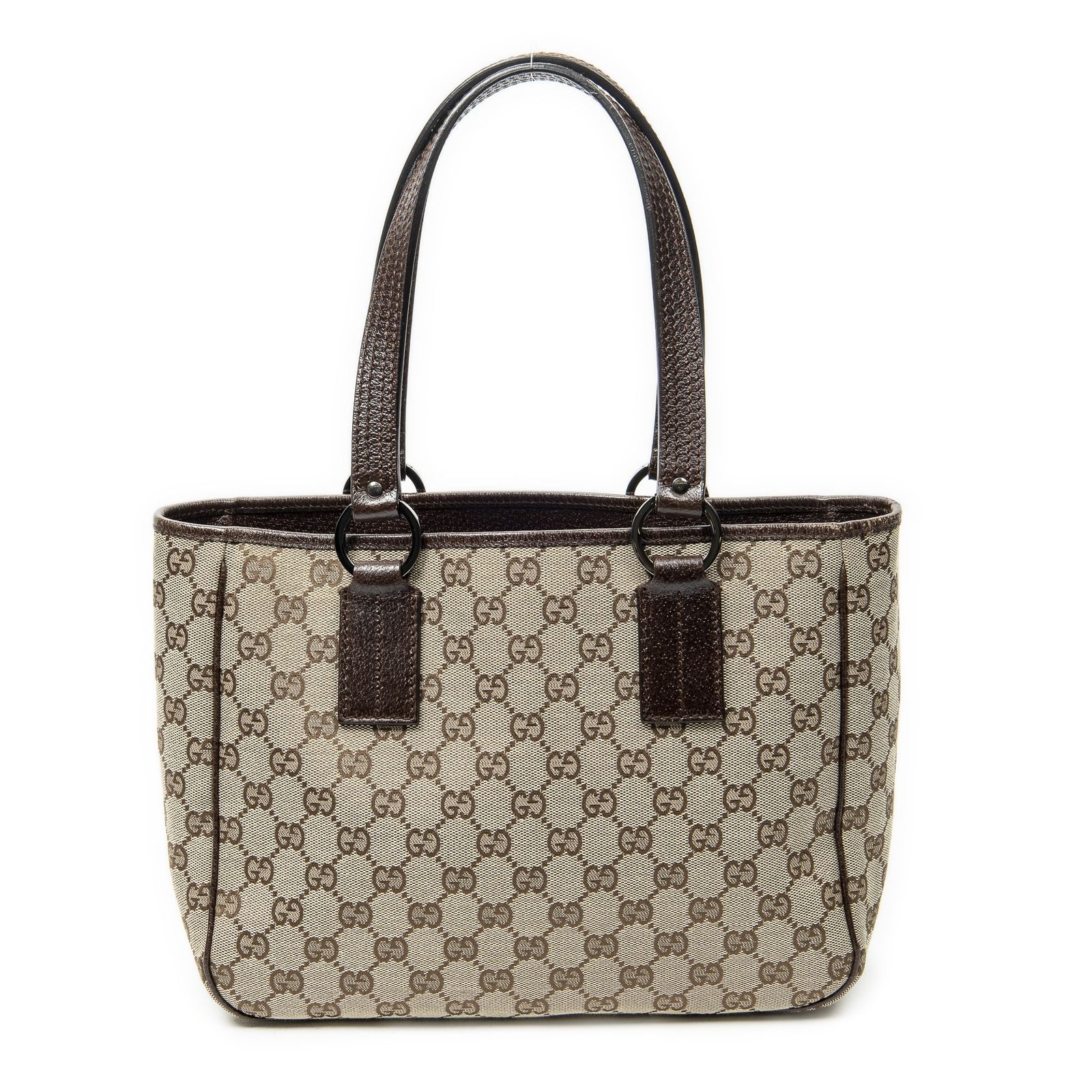 [中古] GUCCI グッチスモール ショルダー トートベージュ/ブラウンGGキャンバスA