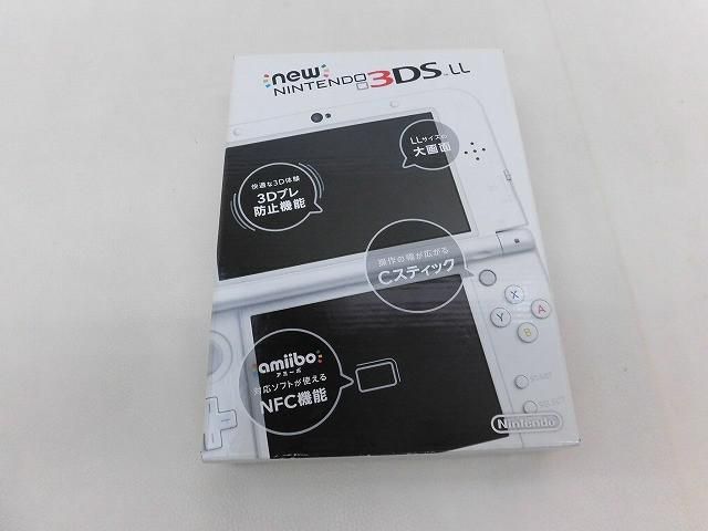 中古品 ゲーム ニンテンドー3DS LL 本体 NEW RED-001 パールホワイト 動作品 箱・保護カバー付き