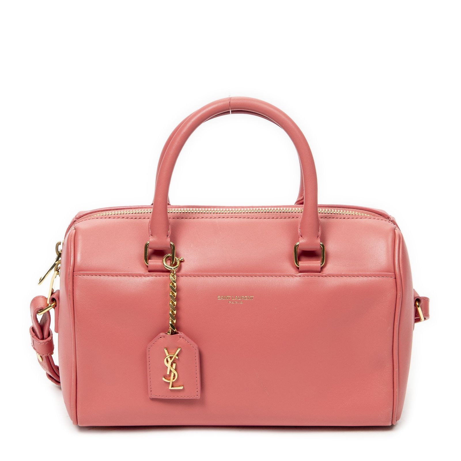 [中古] YVES SAINT LAURENT イヴサンローランベビーダッフルピンクカーフスキンレザーA