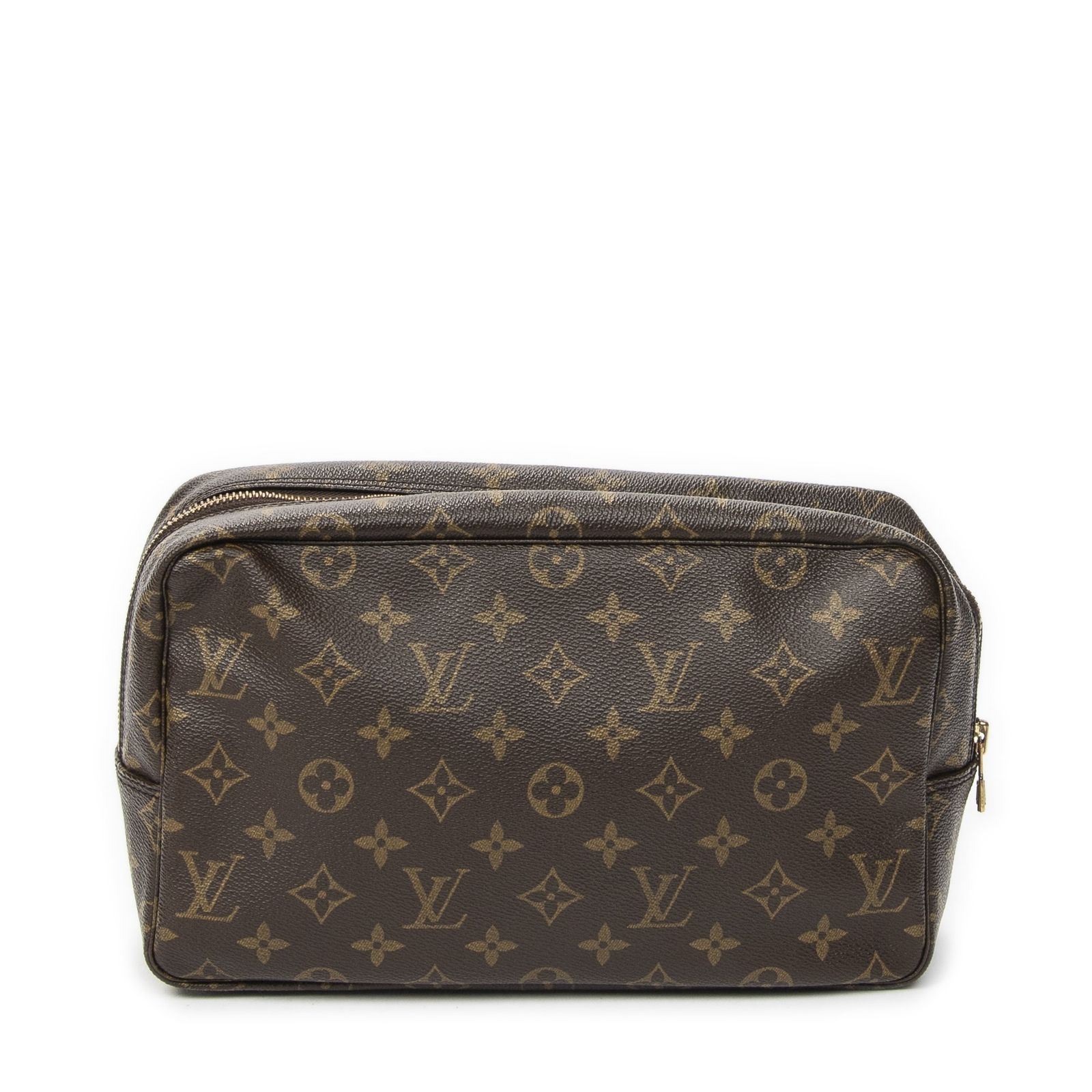 [中古] LOUIS VUITTON ルイヴィトントイレタリーポーチ茶色モノグラムキャンバスA