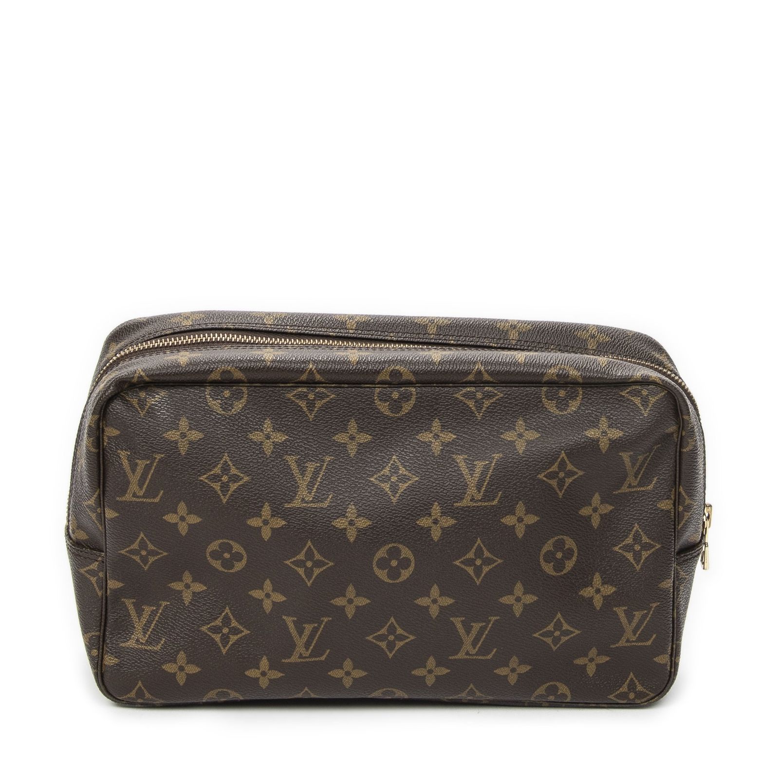 [中古] LOUIS VUITTON ルイヴィトントイレタリーポーチ茶色モノグラムキャンバスA