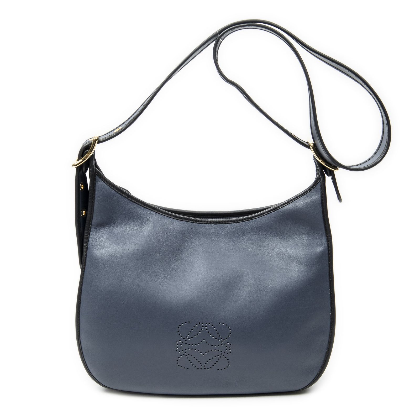 [中古] LOEWE ロエベSophia Messengerブルー/ブラックカーフスキンレザーA