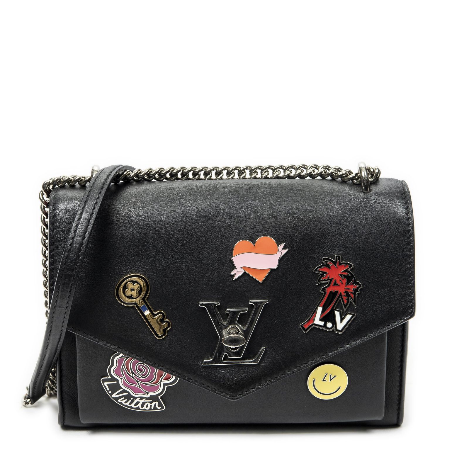 [中古] LOUIS VUITTON ルイヴィトンMylockme チェーンバッグ黒装飾入りレザーA
