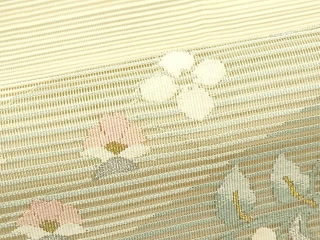 平和屋着物*夏物 八寸名古屋帯 絽綴れ 草花文 金銀糸 正絹 逸品 CABH5798rv 平和屋着物*夏物 八寸名古屋帯 絽綴れ 草花文 金銀糸 正絹 逸品 CABH5798rv