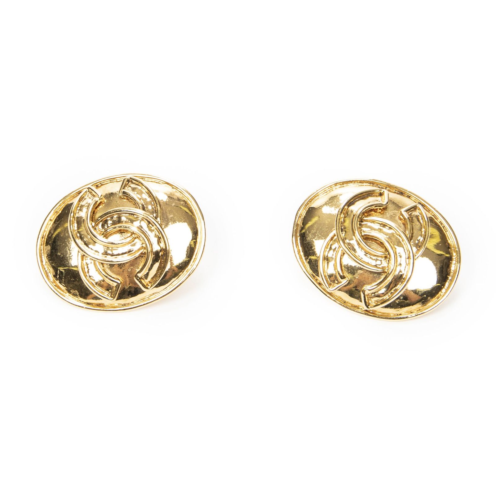 [中古] CHANEL シャネルCCオーバルクリップオンイヤリング金金メッキA