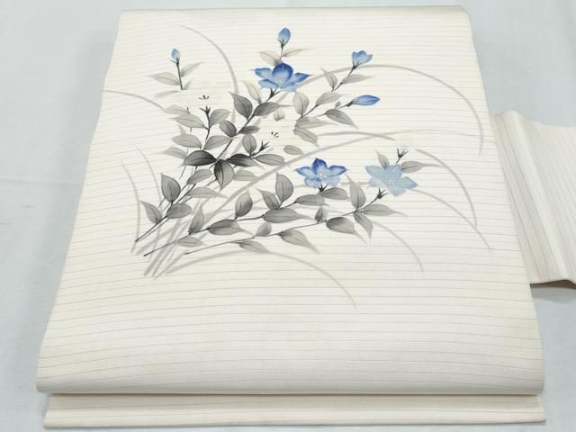 平和屋着物＊夏物　塩瀬　九寸名古屋帯　手描き　枝花文　正絹　逸品　CABH8071fb 23,400円