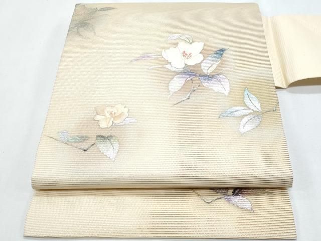 平和屋着物*夏物 九寸名古屋帯 刺繍 枝花文 金銀彩 正絹 逸品 CABH8072fb