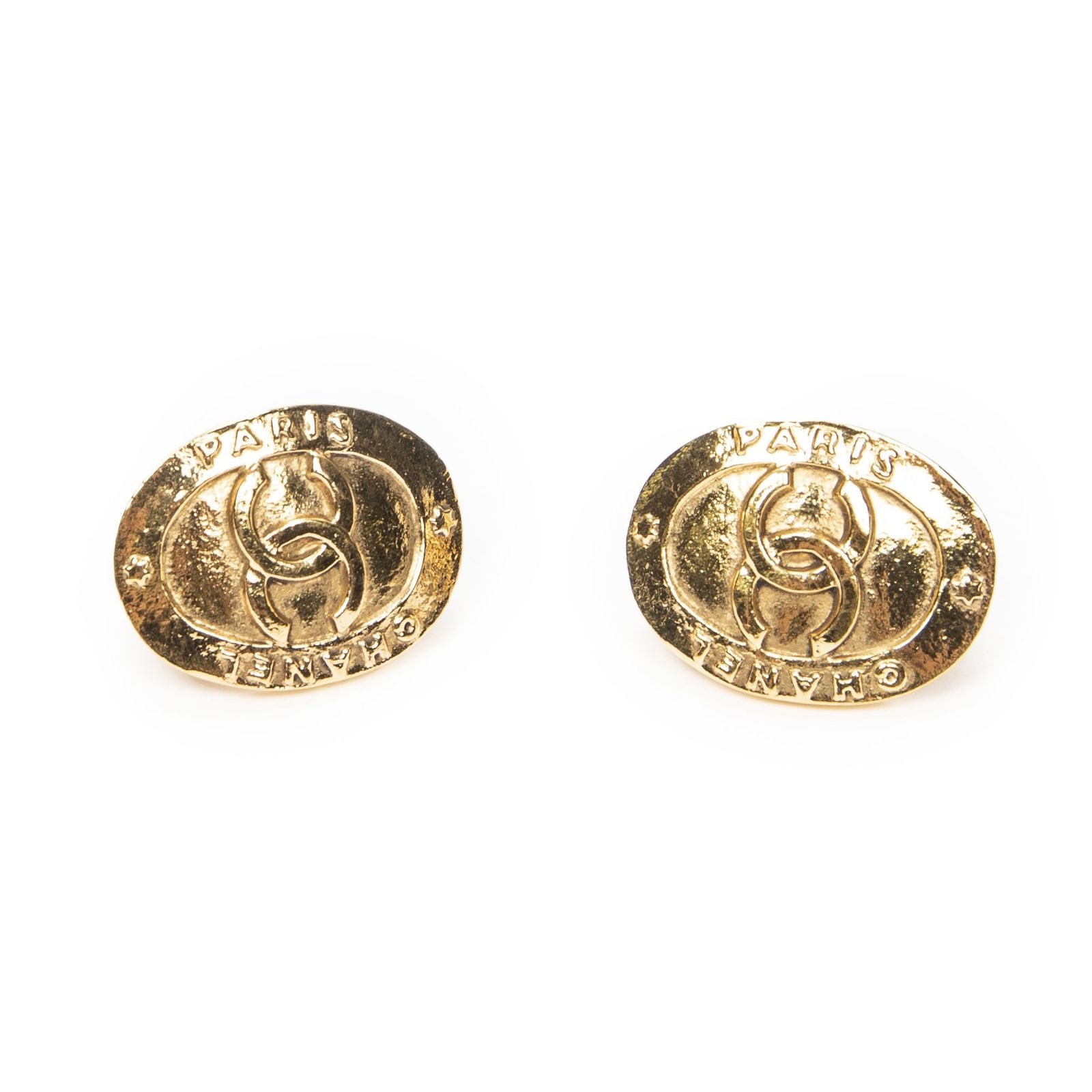 [中古] CHANEL シャネルCCオーバルクリップオンイヤリング金金メッキA