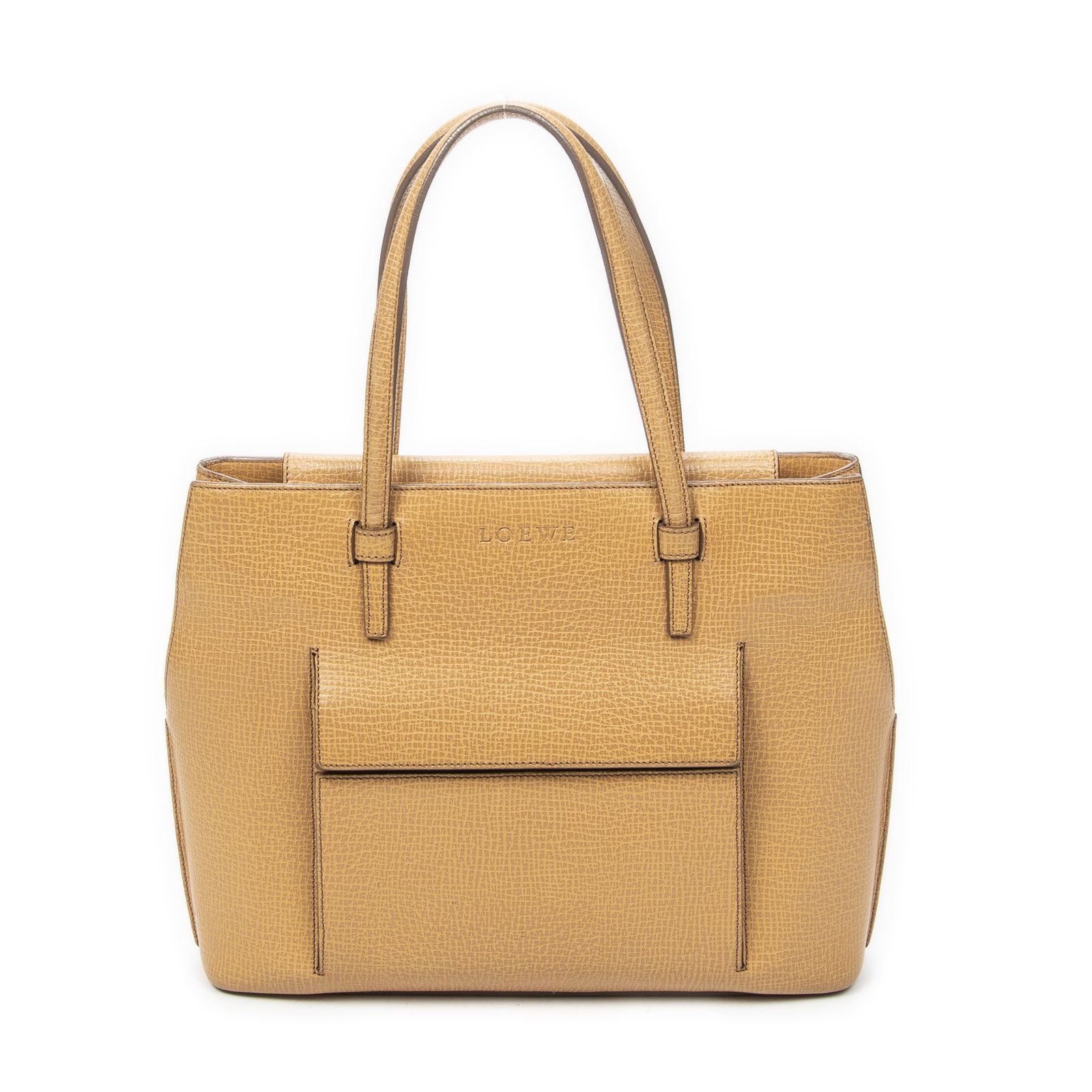 [中古] LOEWE ロエベフロントポケットジップトートタンテクスチャードレザーA