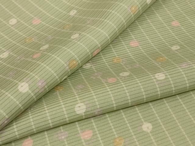 平和屋着物＊夏物　小紋　絽　花丸文　ロング丈　正絹　逸品　AABJ3342jd